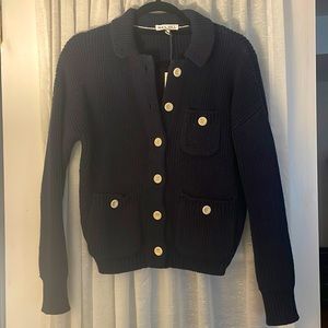 Alex Mill Parker Sweater Jacket XS dark navy NWT